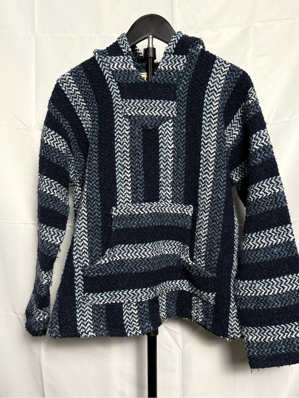 Striped Navy & White Hooded Pullover Sweater